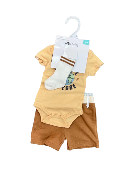 Conjunto de 3 piezas - Short, bodie y media